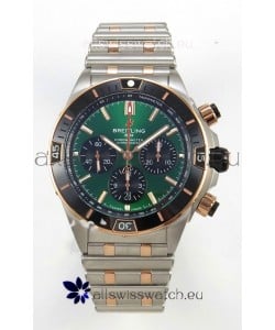 Breitling Chronomat Super Clone B01 42 Edition Swiss Two Tone Green Dial Watch 