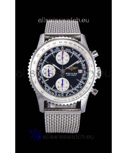 Breitling Navitimer Chronograph 41MM Swiss Replica Watch in 904L Steel Casing - Mesh Steel Strap