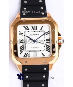 Santos De Cartier Rose Gold Casing 1:1 Mirror Swiss Replica Watch 40MM