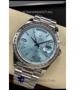 Rolex Day Date M228396TBR-0002 904L Steel 40MM - Ice Blue Dial 1:1 Mirror Replica