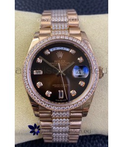 Rolex Day Date Presidential M128345rbr-0041 18K Rose Gold Watch 36MM - Brown Dial 1:1 Mirror Quality