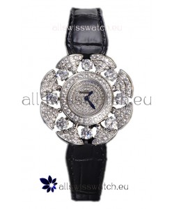 Bvlgari Divas's Dream Edition Watch in Steel Casing - Diamonds Paved Dial Swiss Replica