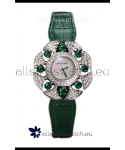 Bvlgari Divas's Dream Edition Watch in Steel Casing - Diamonds Paved Bezel Swiss Replica