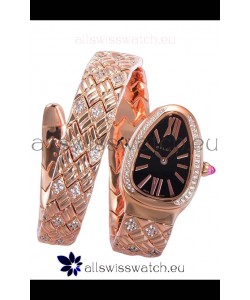 Bvlgari Serpenti Edition Rose Gold Casing Black Dial Watch in 1:1 Mirror Quality
