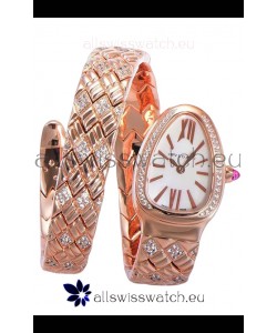 Bvlgari Serpenti Edition Rose Gold Casing White Dial Watch in 1:1 Mirror Quality