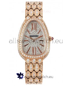Bvlgari Serpenti Seduttori Edition Watch in Diamonds Paved Yellow Gold Casing - 1:1 Mirror Replica