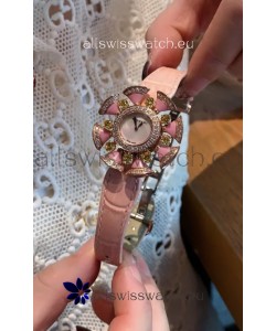 Bvlgari Divas's Dream Edition Watch in Rose Gold Casing - Diamonds Paved Bezel Swiss Replica