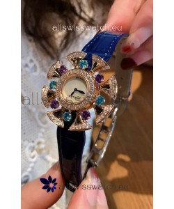 Bvlgari Divas's Dream Edition Watch in Rose Gold Casing - Diamonds Paved Bezel Swiss Replica