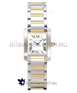 Cartier Tank Francaise Yellow Gold Two Tone Swiss Quartz Replica Watch 25.70MM