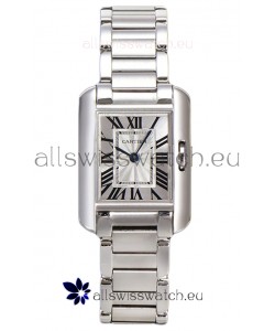Cartier Tank Anglaise Steel Casing in Steel Strap Swiss Quartz Watch 30MM