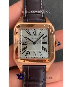 Cartier Santos Dumont 1:1 Mirror Swiss Replica Watch in Rose Casing Gold Steel Dial 42MM