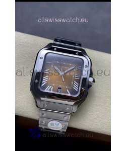 Cartier Santos De Cartier 904L Steel Brown Dial 1:1 Mirror Replica - 40MM Stainless Steel Watch