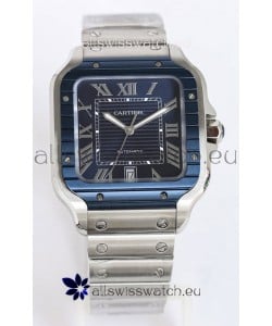 Santos De Cartier 1:1 Blue DLC Bezel Swiss Replica Watch 40MM