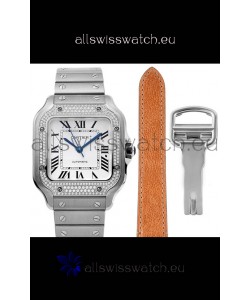 Cartier "Santos De Cartier" Mens XL 1:1 Mirror Replica Watch in Stainless Steel Casing