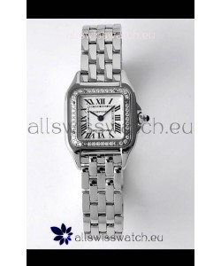 Cartier PANTHERE Edition 22MM 1:1 Mirror Quality Swiss Replica Watch in White Dial - Diamonds Bezel