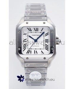 Cartier Santos De Cartier 904L Steel White Dial Super Clone Replica 35MM Watch 