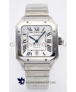 Cartier Santos De Cartier 904L Steel White Dial Super Clone Replica 40MM Watch 