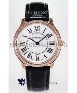 Ronde Louis Cartier Super Clone 36MM Rose Gold Watch in Swiss Quartz Movement
