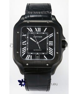 Cartier Santos De Cartier DLC Coating on Steel Black Dial Super Clone Replica 40MM Watch 