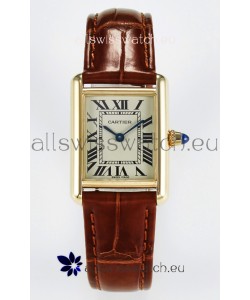 Tank Must Cartier Super Clone Edition 29MM Watch in Yellow Gold Casing 