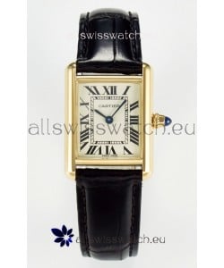 Tank Must Cartier Super Clone Edition 29MM Watch in Yellow Gold Casing 