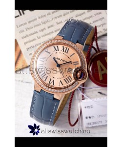 Ballon De Cartier Swiss Automatic Gold Dial Mirror Quality 33MM in Rose Gold Plating
