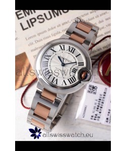 Ballon De Cartier Swiss Automatic White Dial Mirror Quality 33MM in Two Tone Casing