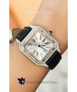 Cartier Santos Dumont 27.5MM Super Clone Edition Watch in Mossanites Casing