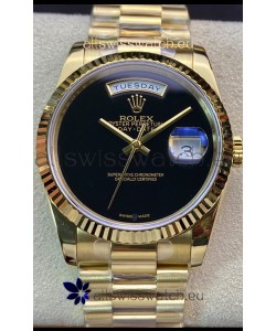 Rolex Day Date Presidential 18K Yellow Gold Watch 36MM - Black Dial 1:1 Mirror Quality