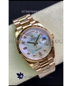 Rolex Day Date 36MM Rose Gold in White Mother of Pearl Dial 1:1 Mirror Replica Watch
