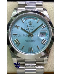 Rolex Day Date Presidential M228206-0044 904L Steel 40MM - Arabic ICE BLUE Dial 1:1 Mirror Quality Watch