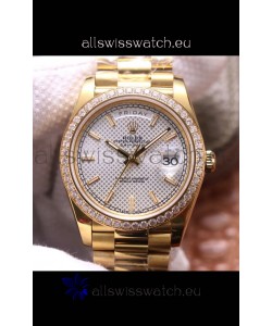 Rolex Day Date Presidential 904L Steel Yellow Gold 40MM - White Steel Dial 1:1 Mirror Quality Watch