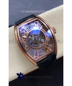 Franck Muller Curvex Grand Central Tourbillon Rose Gold Casing Watch in 1:1 Mirror Replica Watch