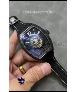 Franck Muller Curvex Grand Central Tourbillon Black Carbon Casing Watch in 1:1 Mirror Replica Watch 