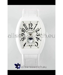 Franck Muller Vanguard Moonphase V32 Ceramic Casing - White Dial in Automatic Movement