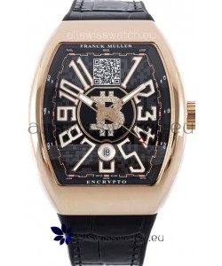 Franck Muller Vanguard Encrypto BTC V45 Rose Gold Casing Swiss Replica Watch
