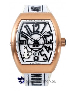 Franck Muller "Fr2nck" Vanguard Rabbit Edition Swiss Replica Watch in Rose Gold Casing