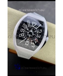 Franck Muller Vanguard Yachting White Ceramic Black Dial 1:1 Mirror Swiss Replica Watch