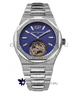 Girard Perregaux Laureato Tourbillon 1:1 Blue Dial Mirror Swiss Replica Watch 
