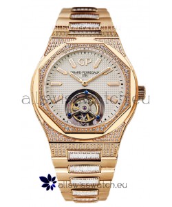 Girard Perregaux Laureato Tourbillon 1:1 Mirror Swiss Replica Watch Rose Gold Casing 