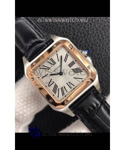 Cartier Santos Dumont 1:1 Mirror Swiss Replica Watch in Steel Casing Rose Gold Bezel 42MM