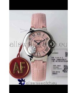 Ballon De Cartier Swiss Automatic 1:1 Mirror Quality 33MM in Pink Dial/Strap 