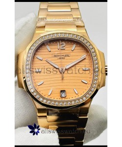 Patek Philippe Nautilus 7118/1200R-010 35MM 1:1 Mirror Swiss Replica Watch in Rose Gold