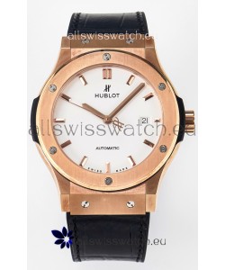 Hublot Super Clone Classic Fusion Rose Gold 42MM 1:1 Mirror Replica Watch White Dial