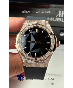 Hublot Classic Fusion Orlinski Diamonds Paved Black Dial Swiss Replica Watch