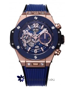 Hublot Big Bang Unico Blue Rose Gold Casing 1:1 Mirror Edition Swiss Replica Watch