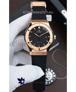 Hublot Super Clone Classic Fusion Titanium Rose Gold Black Dial 42MM Watch