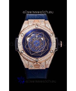 Hublot Big Bang One Click Sang Bleu 1:1 Mirror Replica in Rose Gold Casing 45MM - Blue Dial