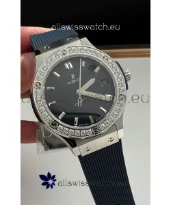 Hublot Classic Fusion Stainless Steel 33MM Blue Dial Swiss Quartz Movement Watch 1:1 Mirror Quality