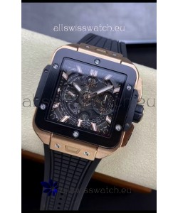 Hublot Square Bang Unico Rose Gold Titanium Chronograph Watch 1:1 Mirror Replica
